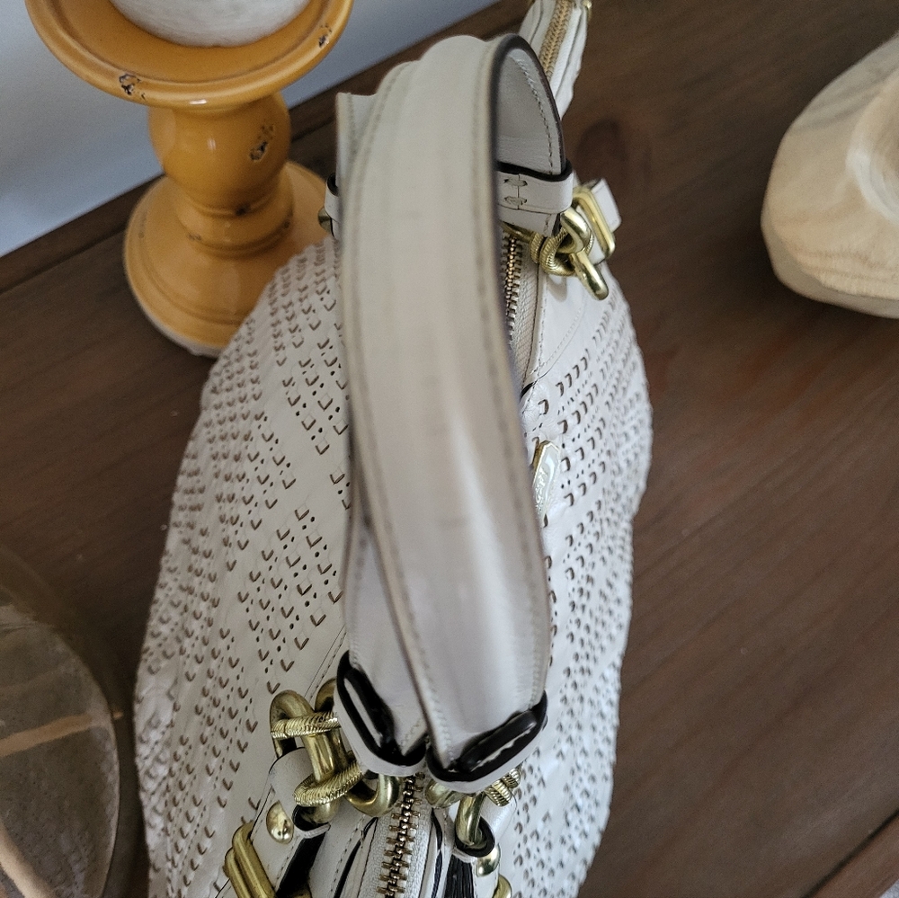 Coach Madison Sophia Satchel Bag in Perforated White/Bone Leather - Picture 6 of 9